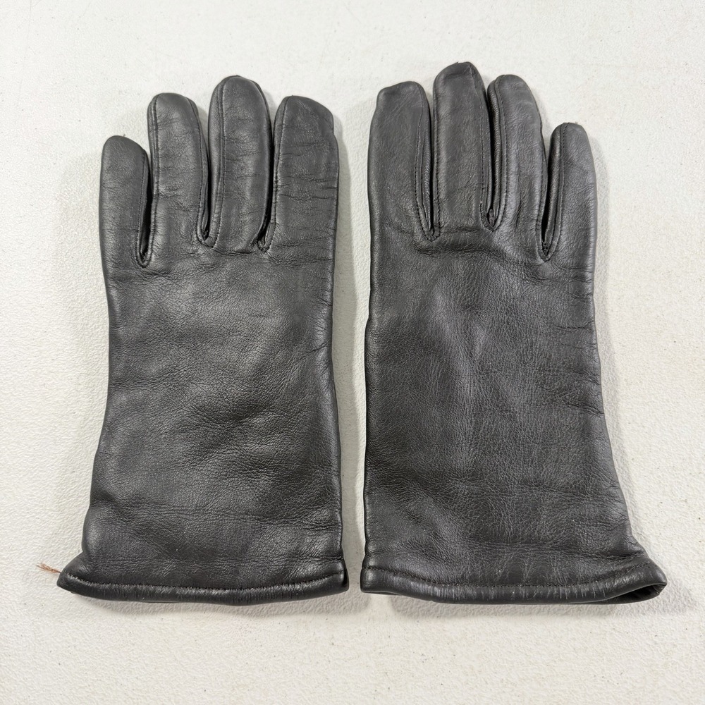 US Military USGI Steinberg Black Leather‎ Gloves Cold Weather Wool Lined Size 6